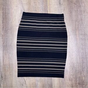 Banana Republic Black and Tan Striped Pencil Skirt